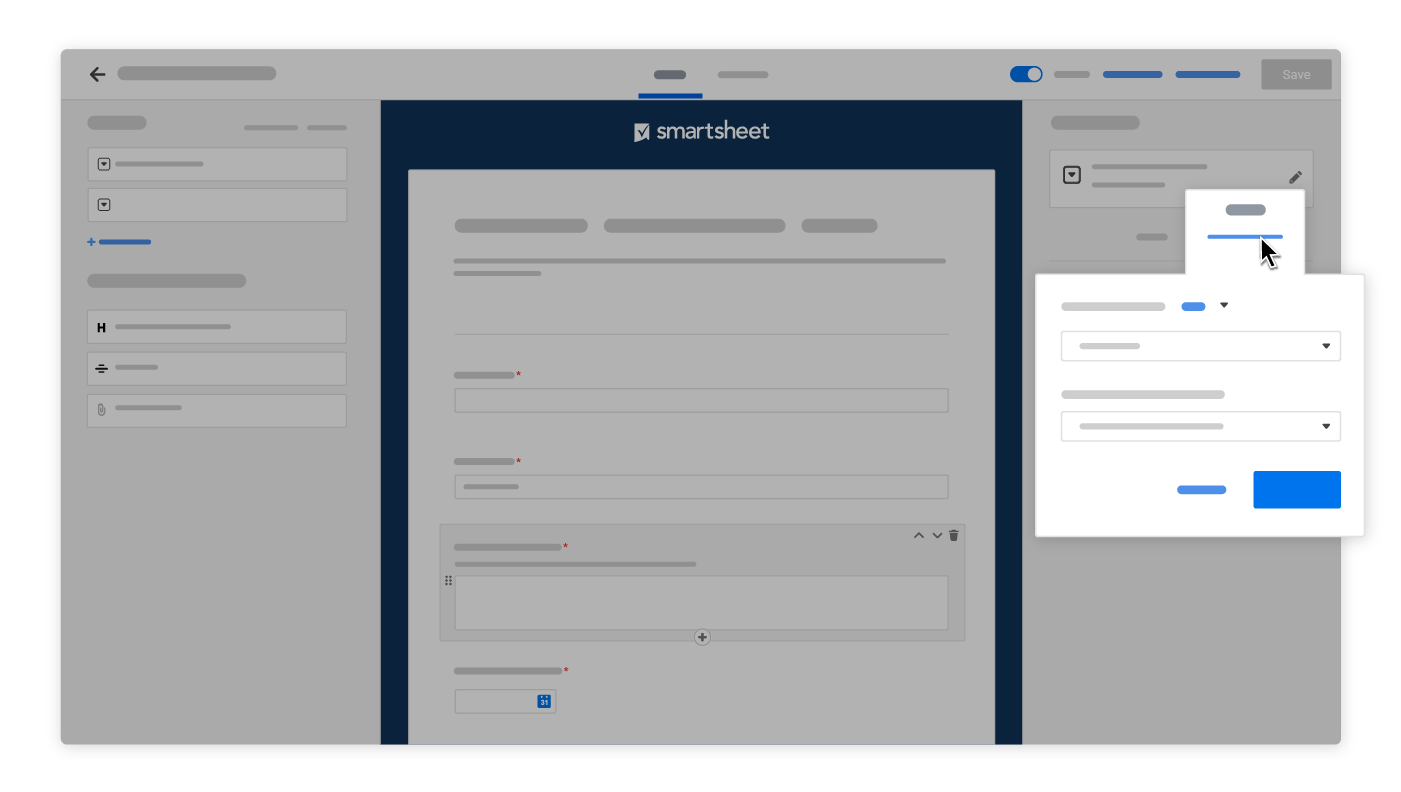 Smartsheet-Formulargenerator mit Bedingungslogik