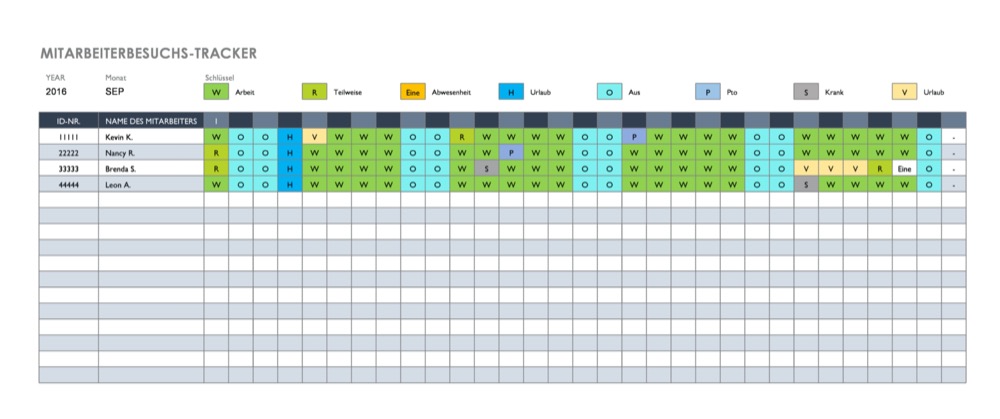 Employee Attendance Tracker German