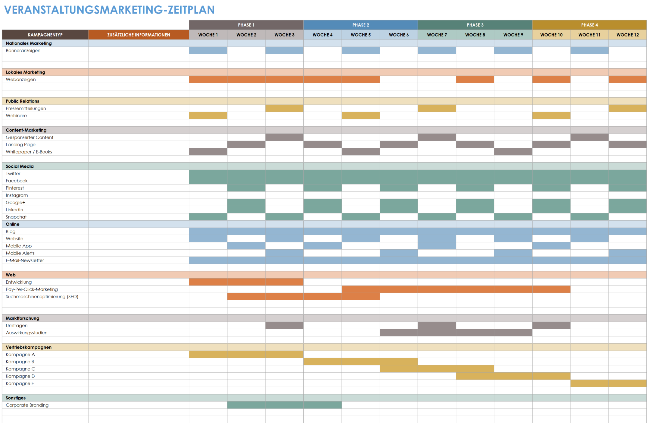  Vorlage für einen Event-Marketing-Zeitplan