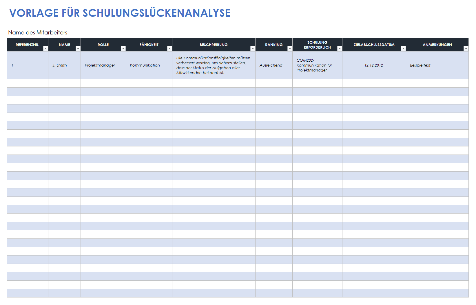  Vorlage zur Trainingslückenanalyse