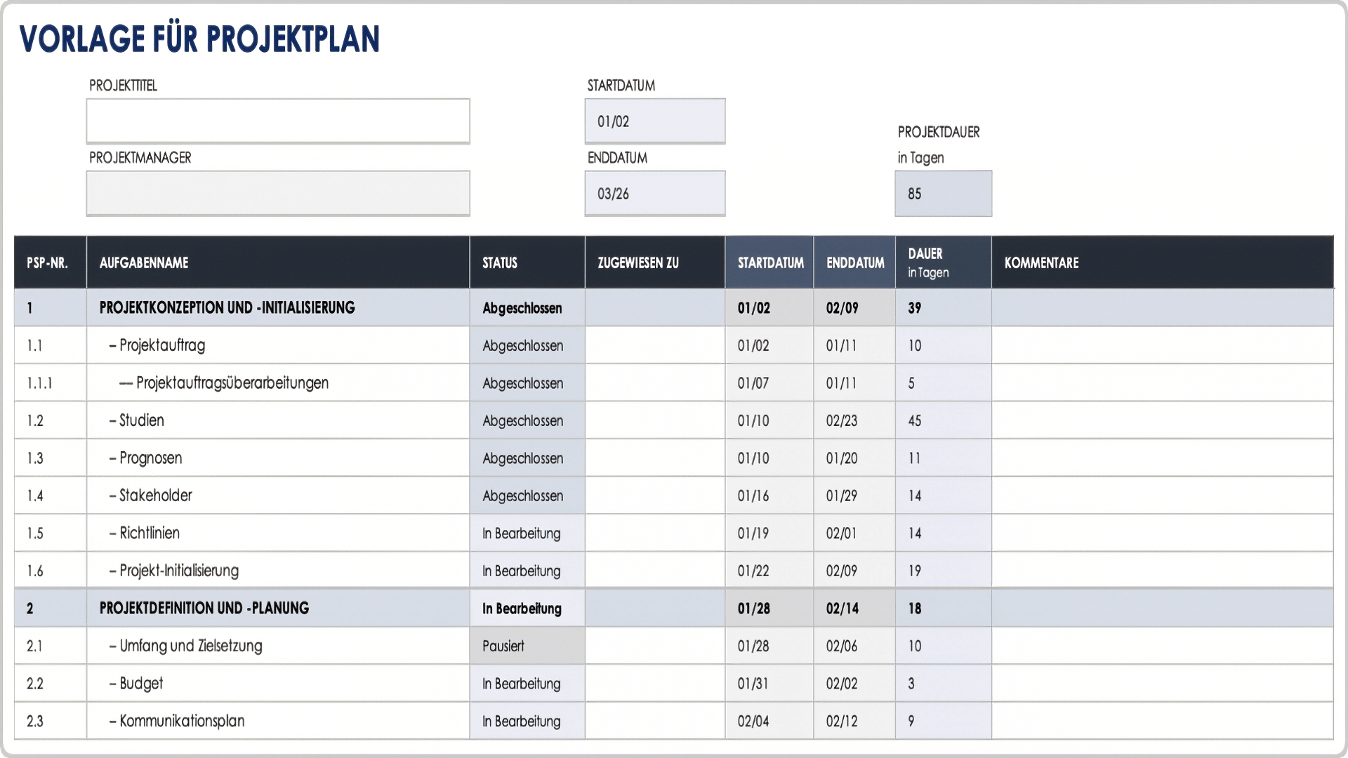  Projektplanvorlage-Excel