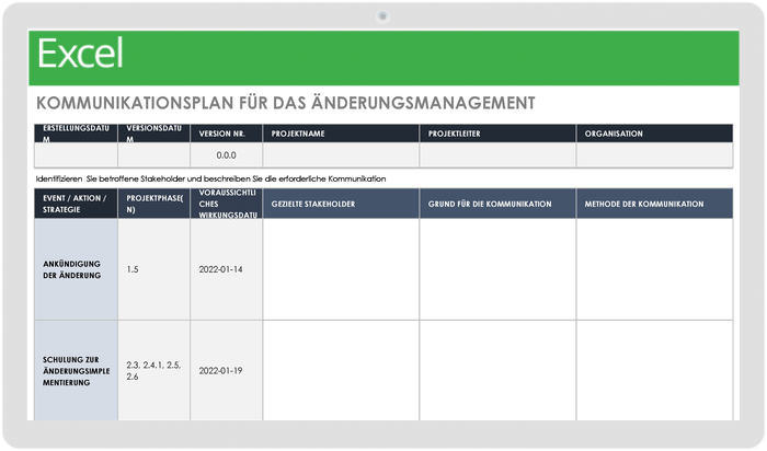 Change Management Communication Plan 49501 - DE