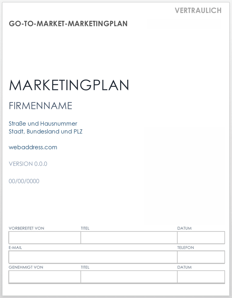  Gehen Sie zur Vorlage für den Marketingplan