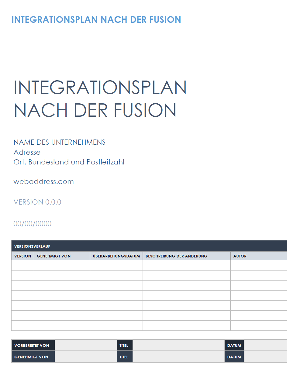 Post-Merger-Integrationsplan